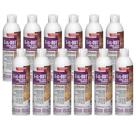 Chase Products Champion Sprayon X-it-OUT Vandal Mark Remover net 17.5 oz. Case: 12 cans., 12PK 5149